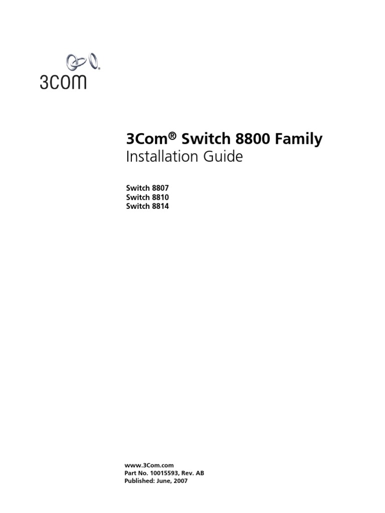 3com Switch 8800 Family Installation Guide | PDF | Network Switch ...
