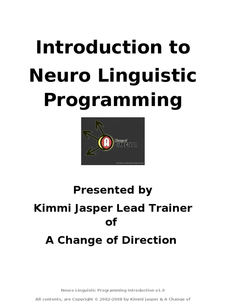 NLP Intro Manual v1.0 | PDF | Neuro Linguistic Programming ...