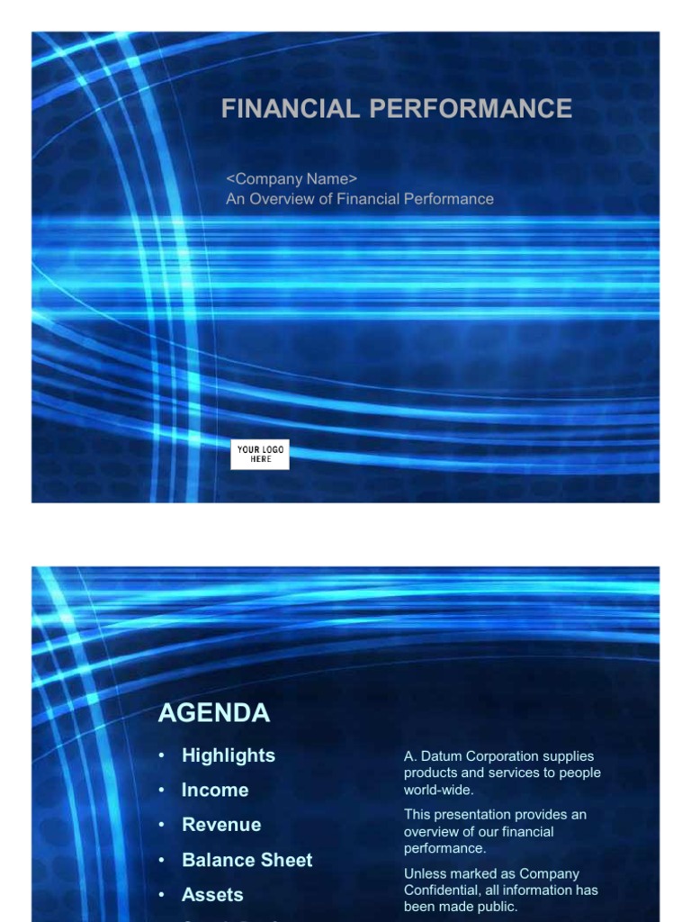 Financial Performance Report Template (PowerPoint) | PDF