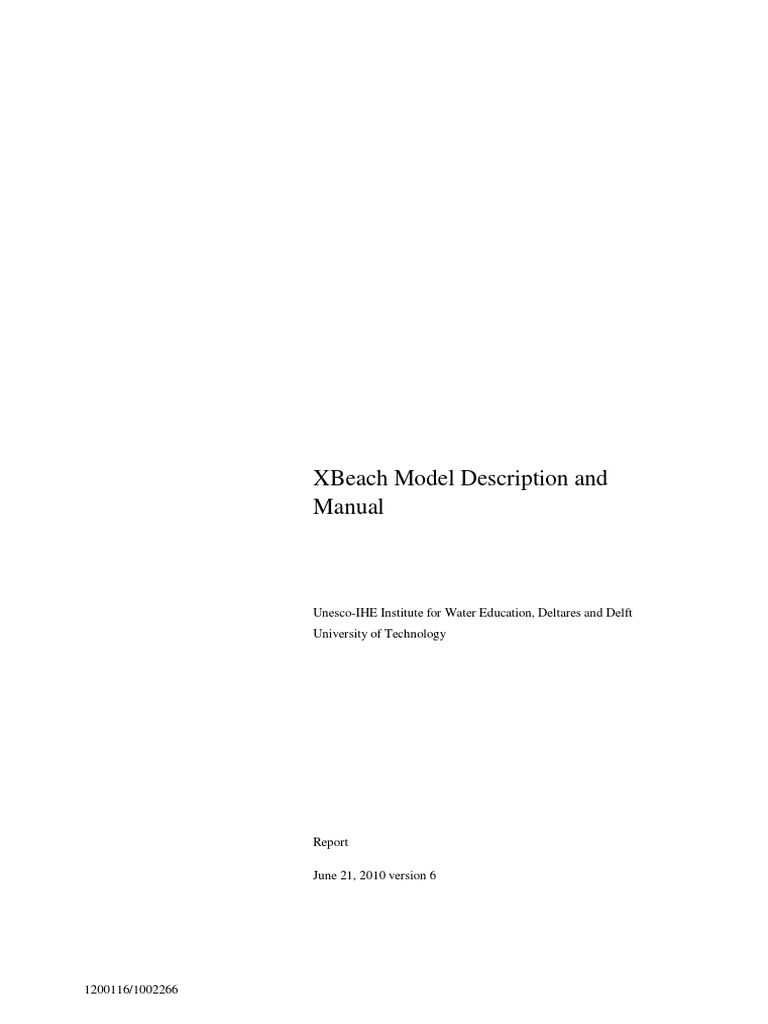 XBeach Model Manual and Overview | PDF | Spectral Density | Waves