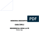 Memoria Descrptiva Casa Tipo 2