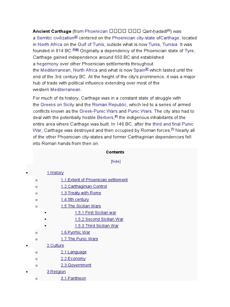 Ancient Carthage | PDF | Ancient Carthage | Carthage