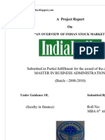 A Project Report On Overview of Indian Stock Market