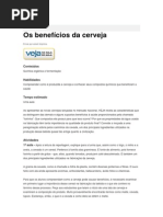 Os benefícios da cerveja