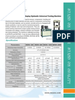 Specification: WEW Series Computer Display Hydraulic Universal Testing Machine