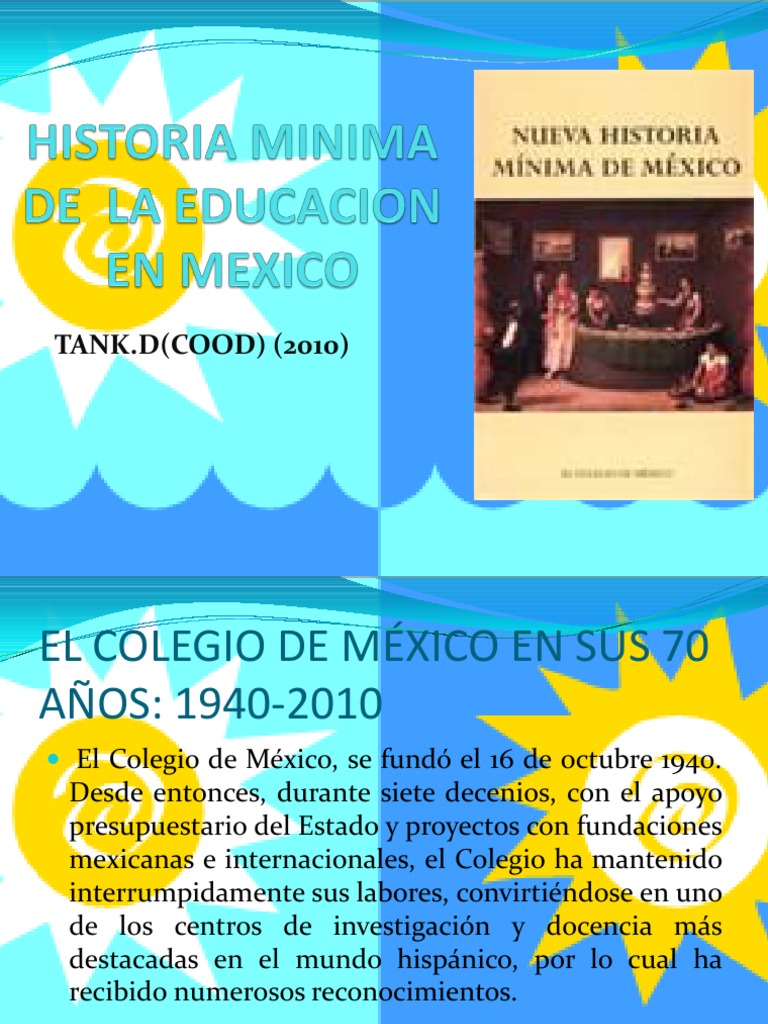 Historia Minima de La Educacion en Mexico PDF Conceptos psicologicos Cognición