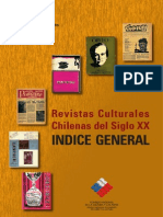 Revistas Culturales Chilena Del Siglo XX. Indice General
