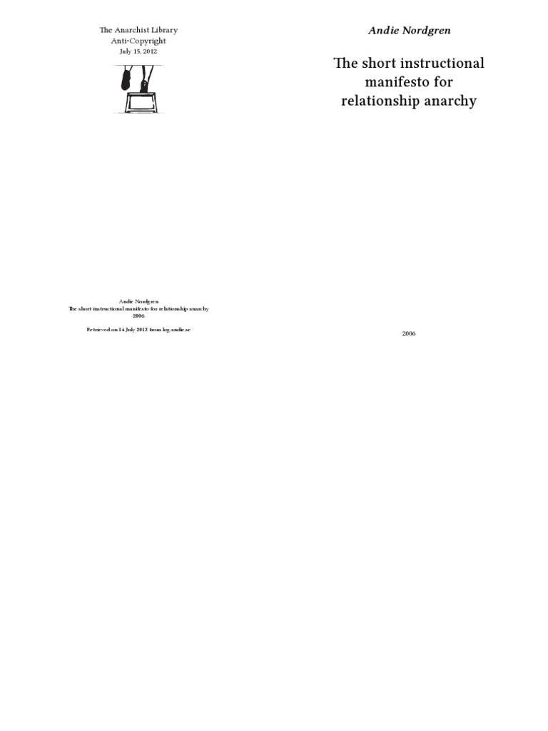 The Short Instructional Manifesto For Relationship Anarchy PDF Norm