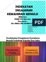 Pendekatan Pengajaran Kemahiran Menulis