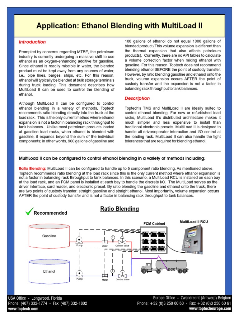 Ethanol Blending with MultiLoad II | PDF | Gasoline | Ethanol