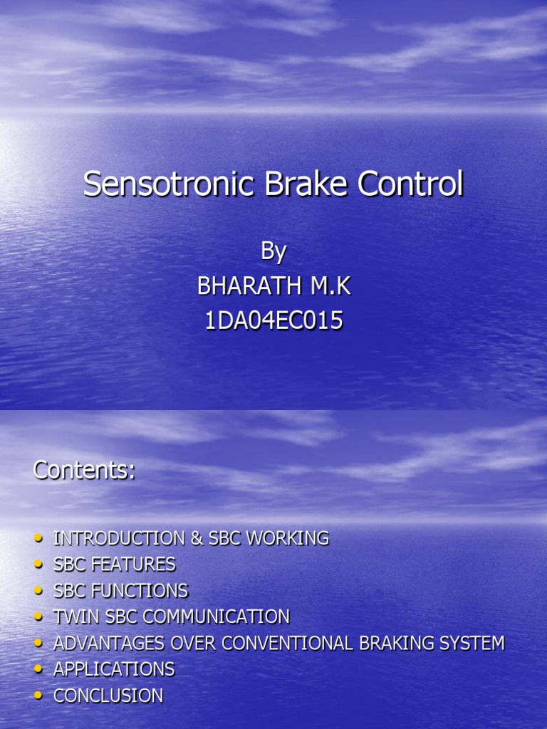 Sensotronic Brake Control PDF Vehicles Machines