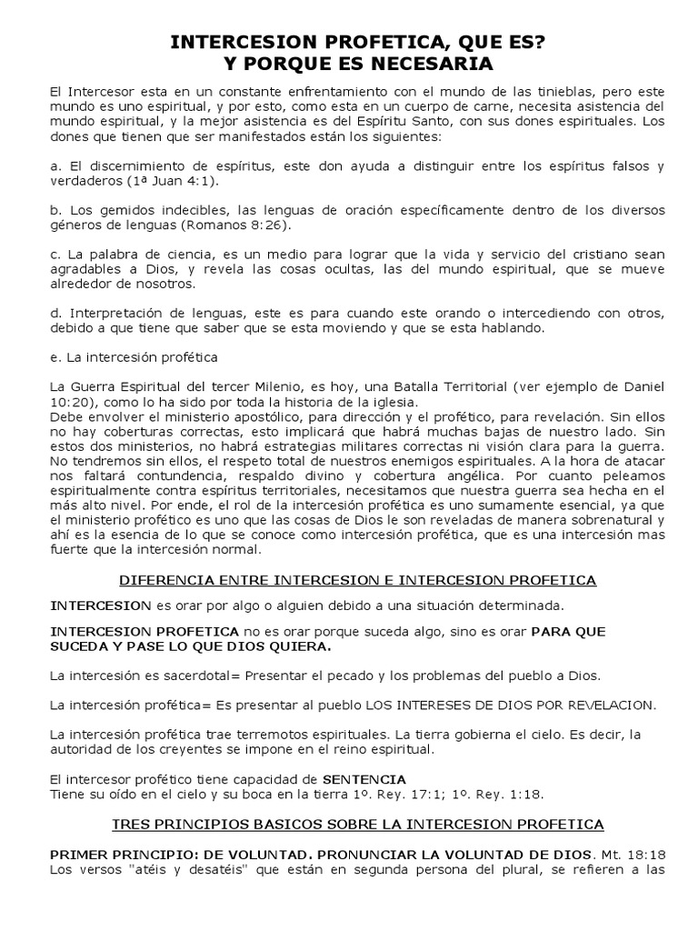 Intercesión Profética: Su Importancia | PDF | Espíritu | Oración
