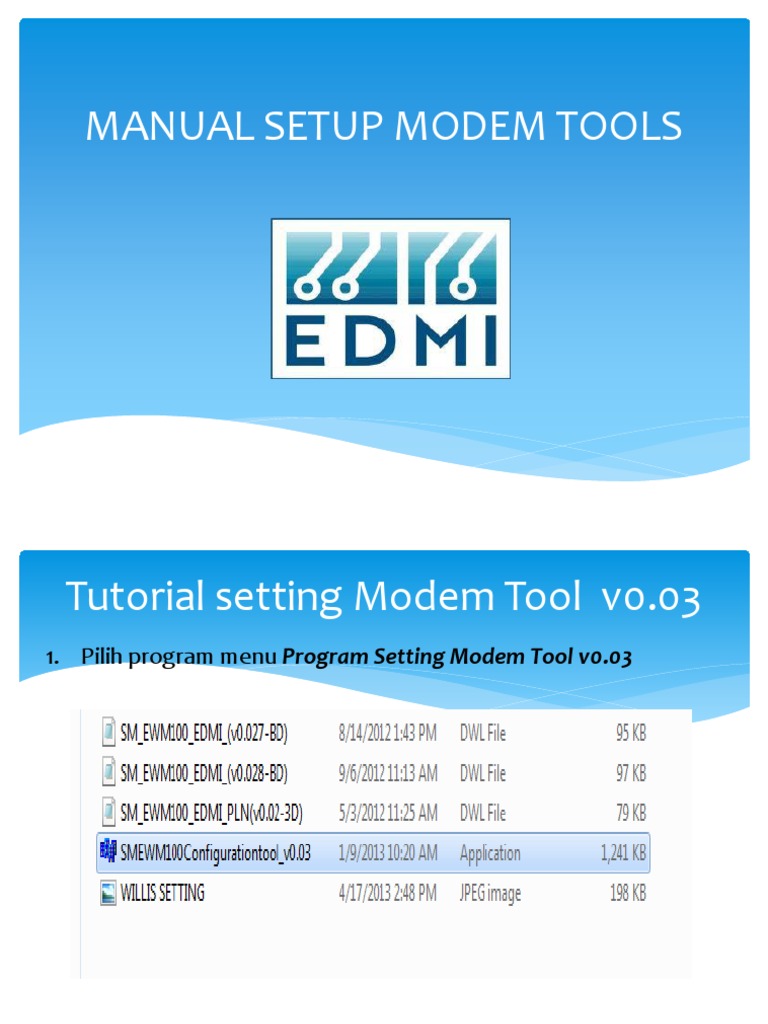 Panduan Setup Modem Tools EDMI | PDF | Komputer