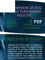 Comparison of Eoq and Jit Purchasing Policies