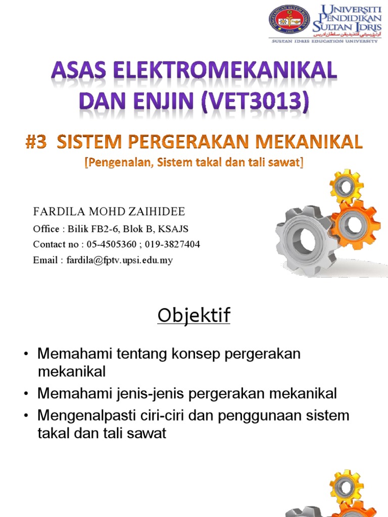 20140305120356vet3013 A132 Minggu3 Pergerakan Mekanikal Pengenalan Takal Pdf