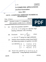 CS-71 Bachelor in Computer Applications Term-End Examination June, 2012 Cs-71: Computer Oriented Numerical Techniques