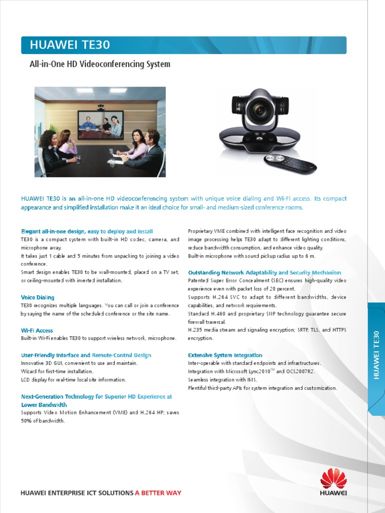 HUAWEI TE30 - Huawei Enterprise | PDF | Videoconferencing