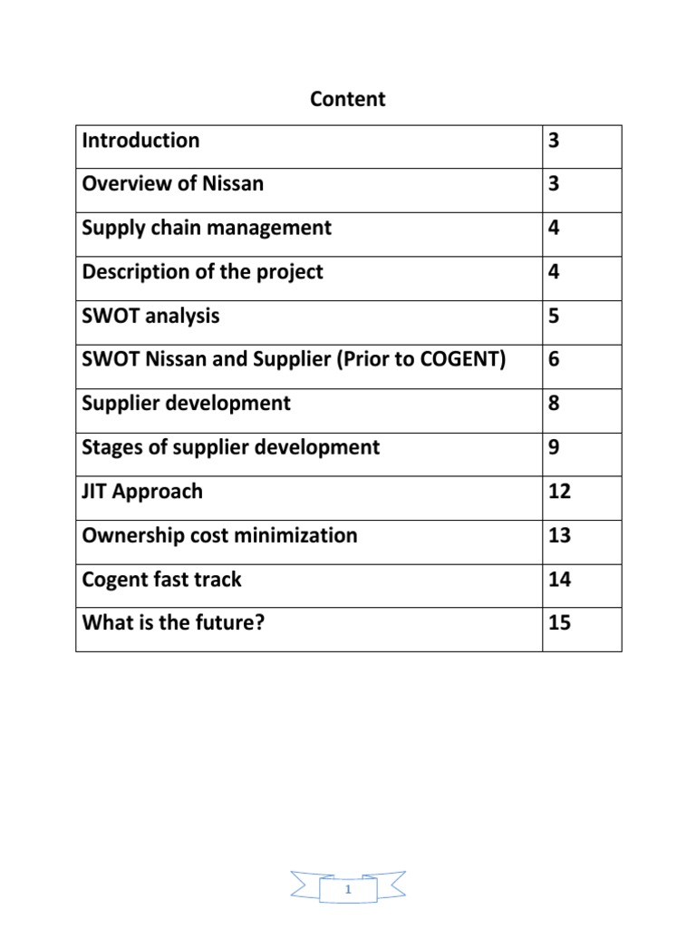 Nissan's Supply Chain Management Case Study | PDF | Supply Chain ...