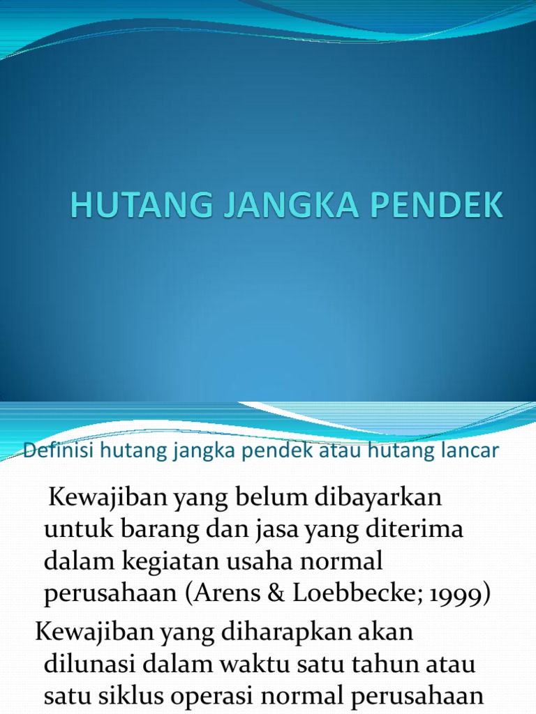 Hutang Jangka Pendek