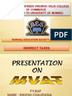 Indirect Taxes: Matushri Pushpaben Vinubhai Valia College of Commerce (Affiliated To University of Mumbai)