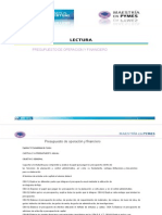 Presupuesto de operación y financiero