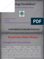 Kreativitas Dalam Belajar