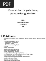 Menentukan Isi Puisi Lama, Pantun Dan Gurindam