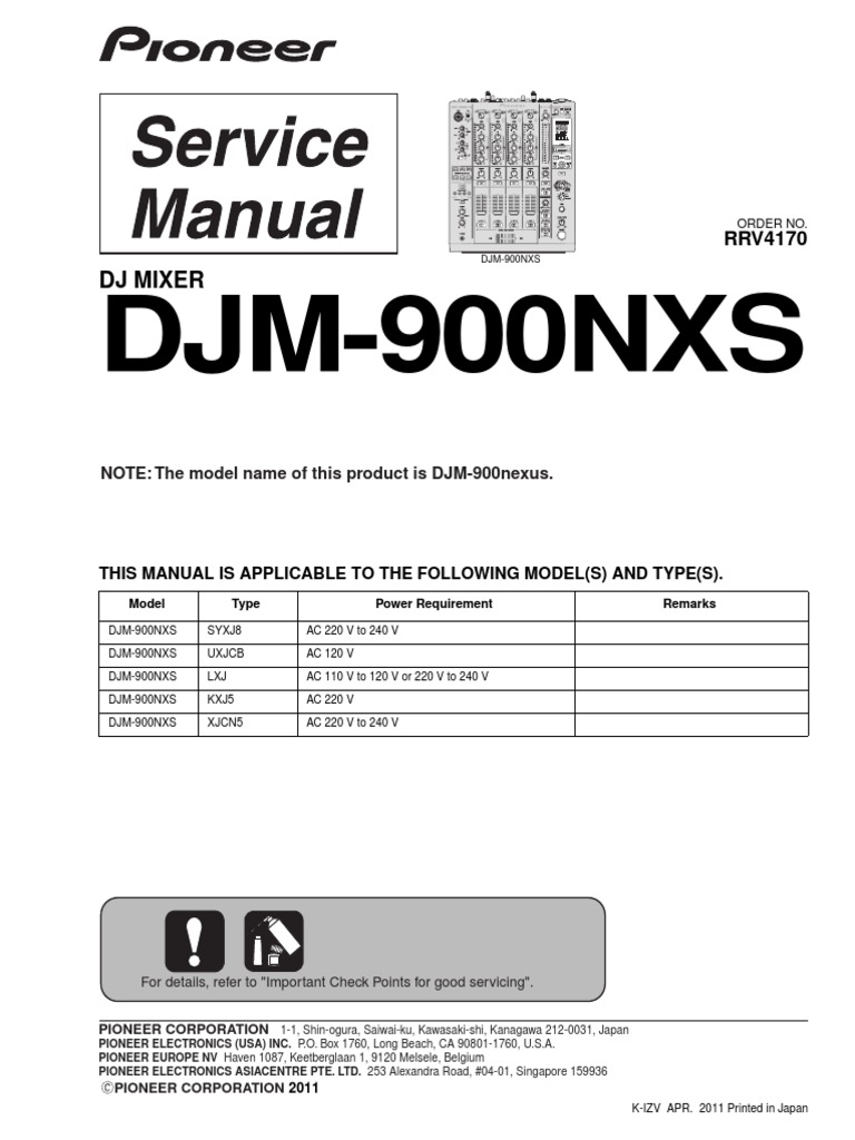 Pioneer Djm 900nxs Pdf Digital Audio Electrical Connector