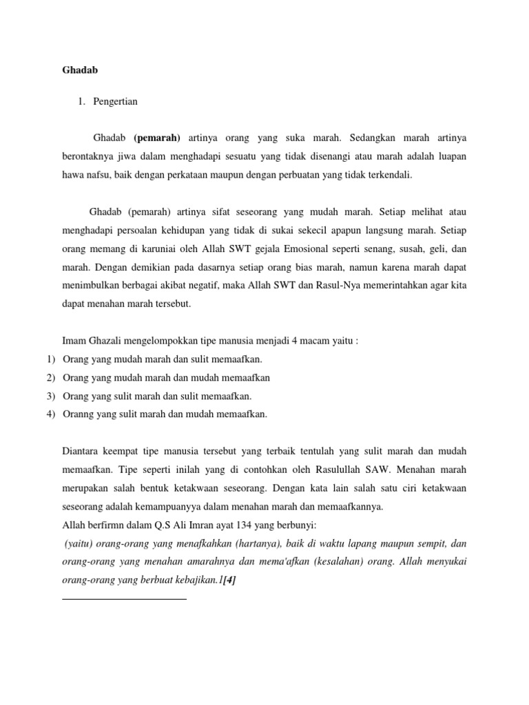 Ghadab (Pemarah)