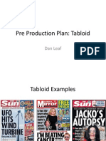 Pre Production Plan Tabloid