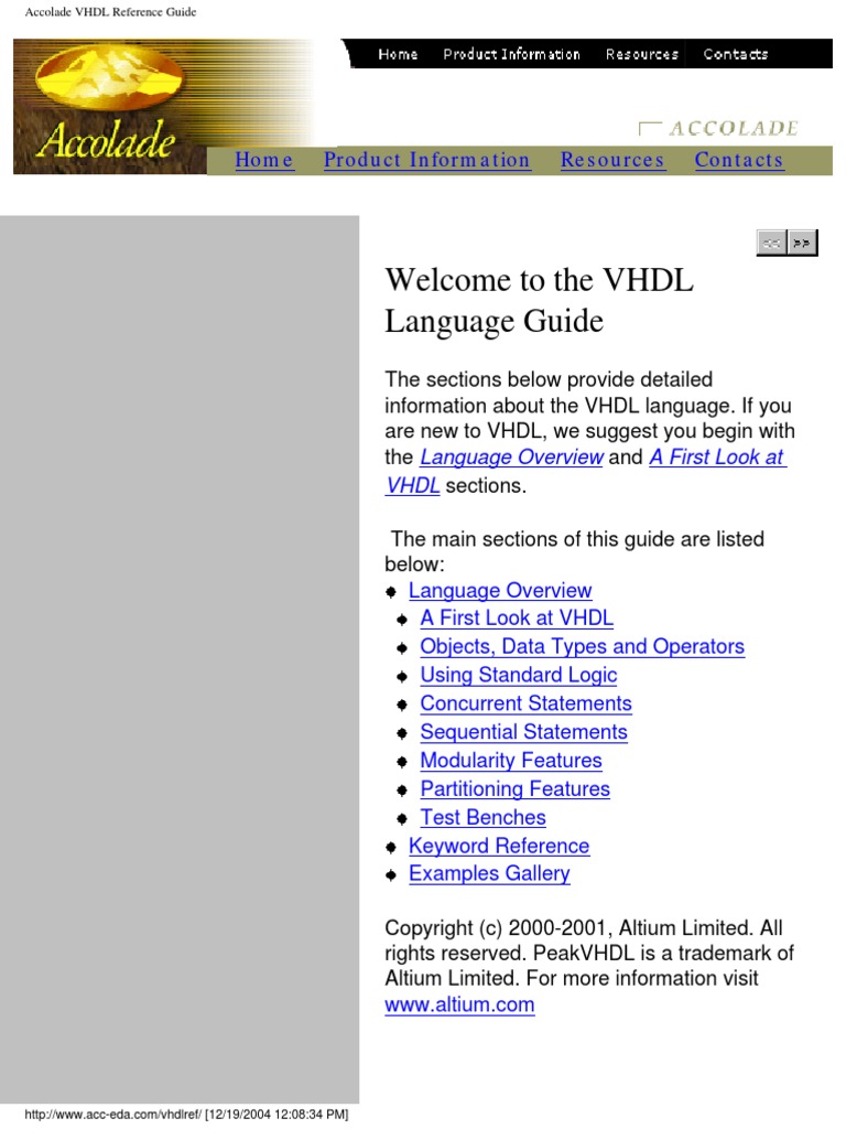 Welcome To The VHDL Language | PDF | Vhdl | Subroutine