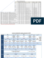 Lecture Schedule 2014 Spring