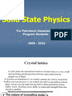 Solid State Physics: For Petroleum Geosciences Program Students 2009 - 2010