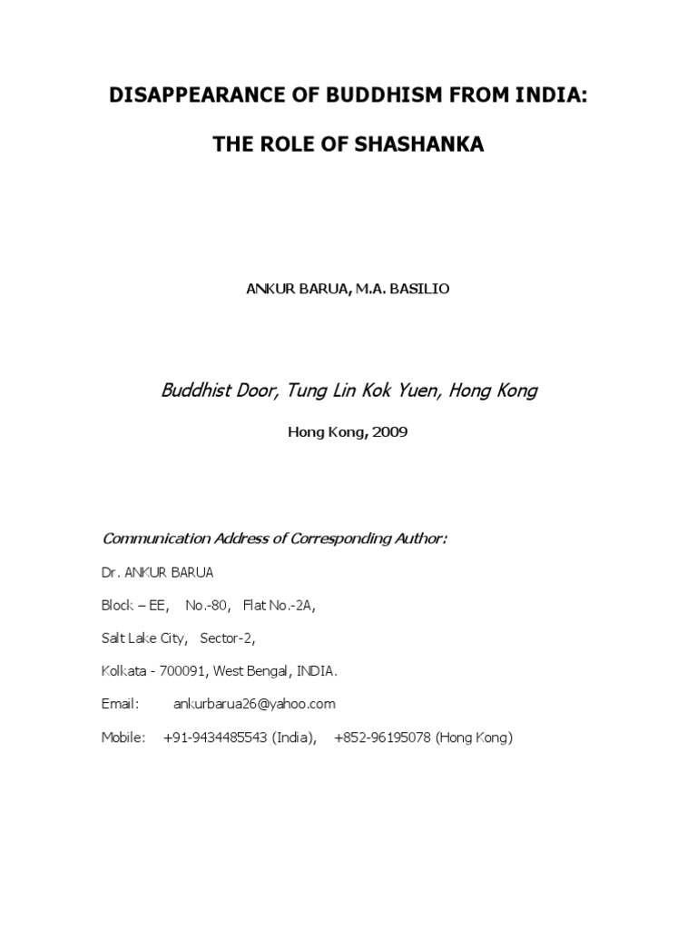 Shashanka's Role in Buddhist Persecution | PDF | Religious Behaviour ...