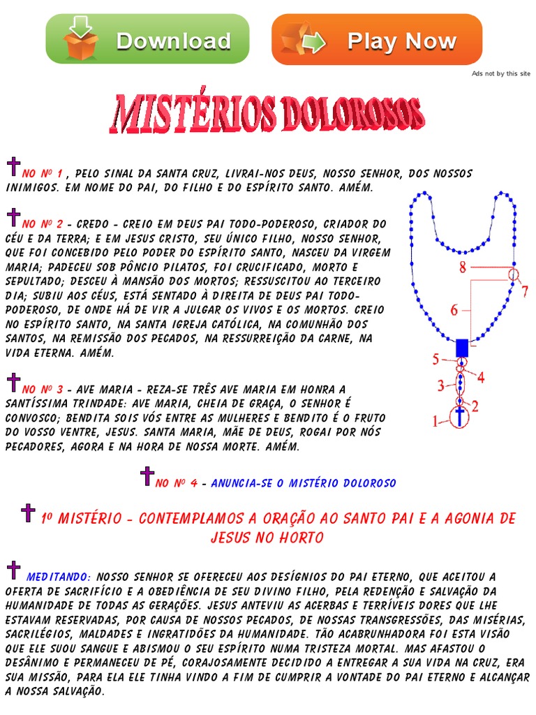 MISTÉRIOS DOLOROSOS (TERÇO) Rosário Oração do