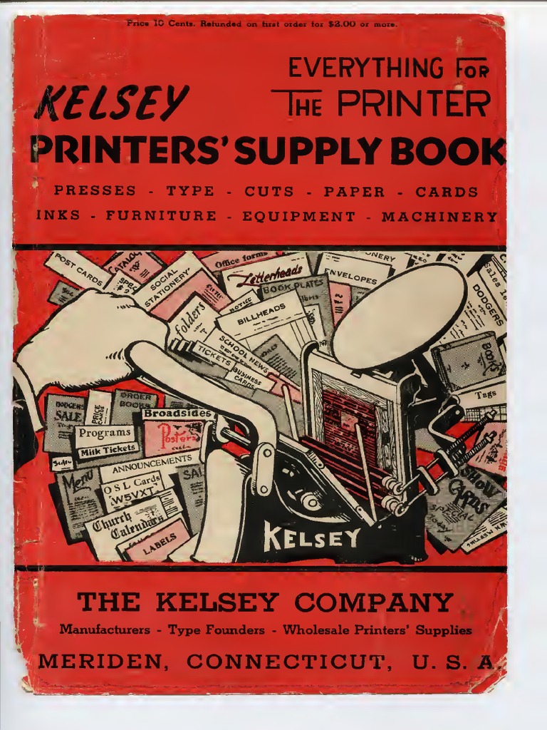 Kelsey Printers Supply Book 1946 1949 Text | Printing ...