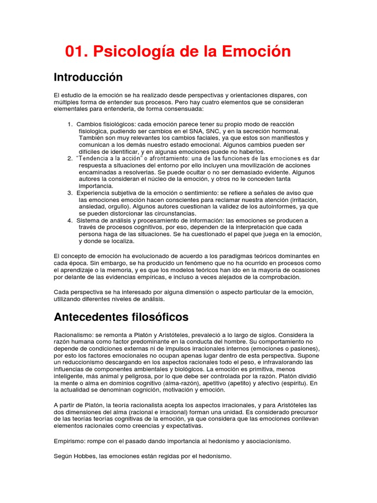Psicología de La Emoción | PDF | Amígdala | Las emociones