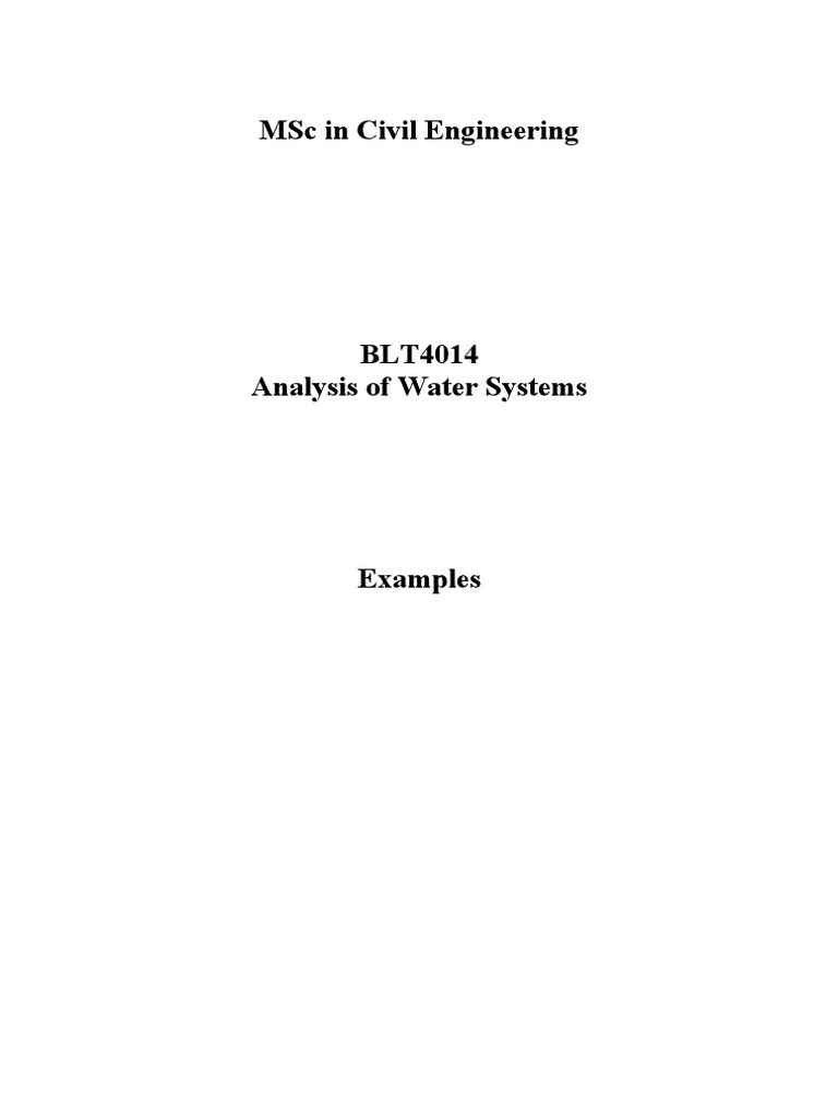 Civil Engineering Water System Analysis | PDF | Teaching Methods ...