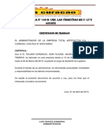 Certificado de Trabajo