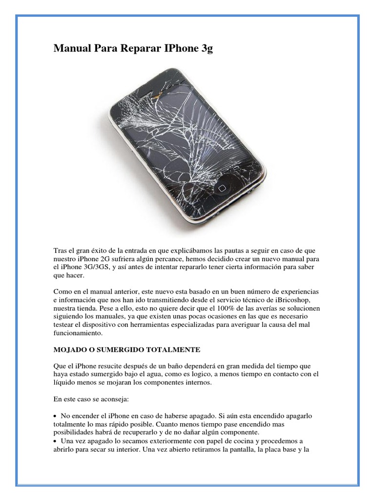 Manual Para Reparar iPhone 3g Ok