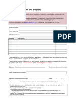 Uniform and Property Receipt Template