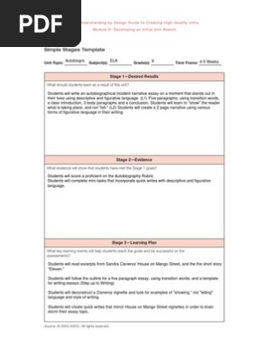 ubd lesson plan