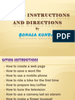 Instructions and Directions: Giving
