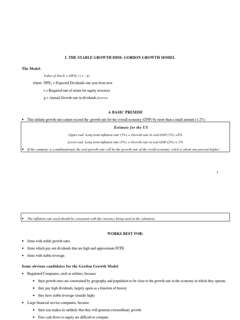 Additonal - Gordon Growth Model | PDF