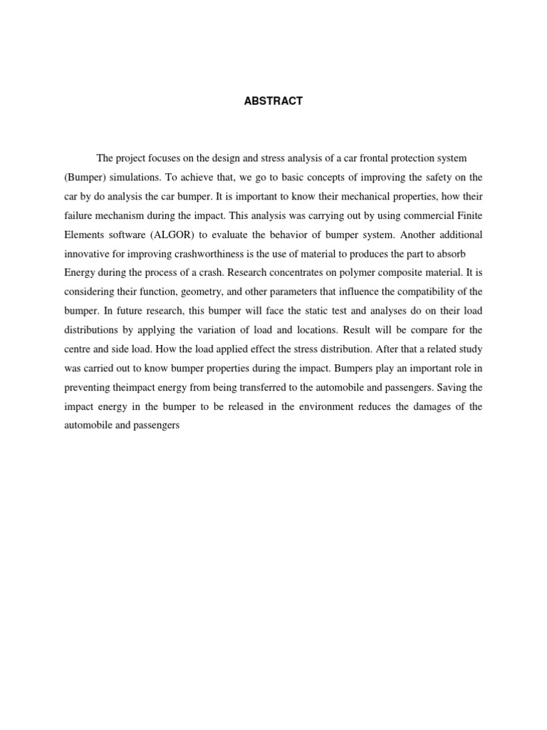 Design And Analysis Of Car Bumper Pdf Computing And Information