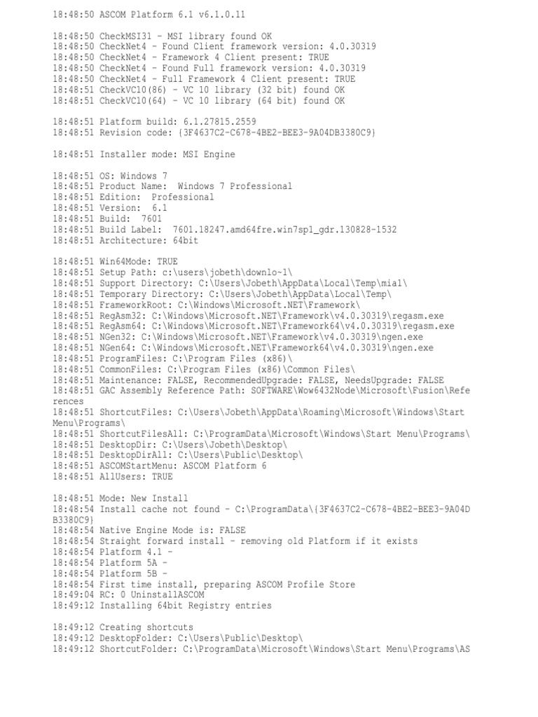 As Com Platform 6 Install 83023470592 | PDF | Microsoft Windows.