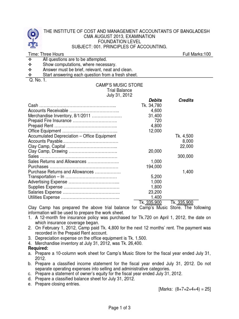 Wiley - Practice Exam 1 With Solutions | PDF | Financial Accounting  Standards Board | Debits And Credits, image size:768x1024