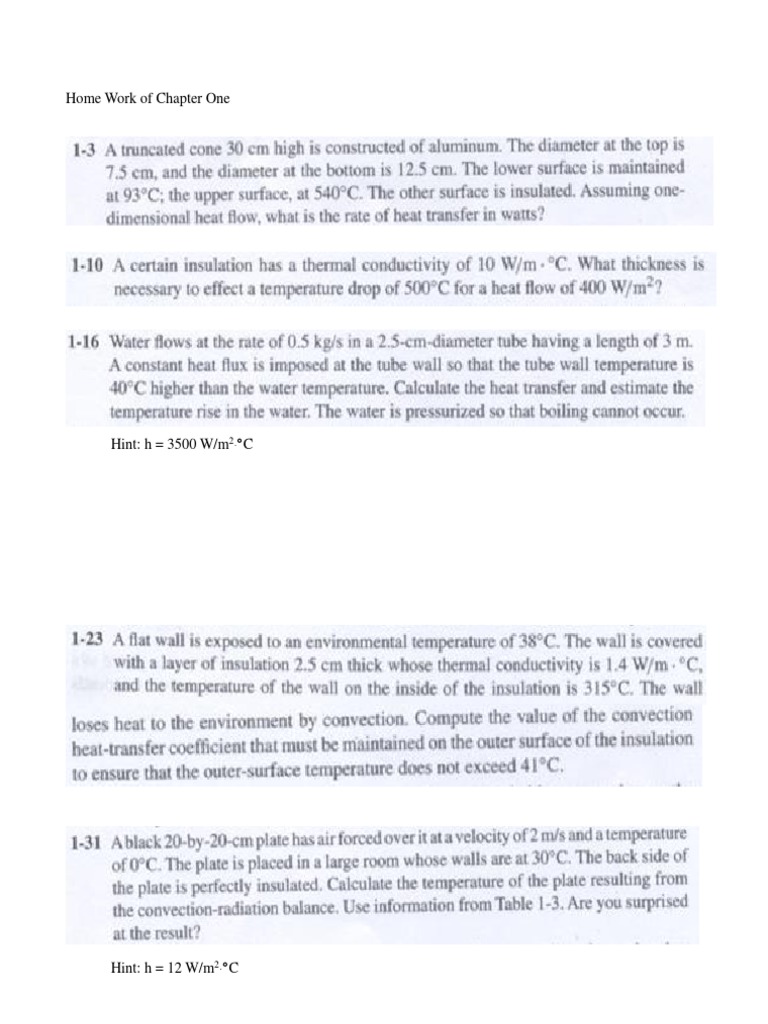 Home Work of Chapter One | PDF