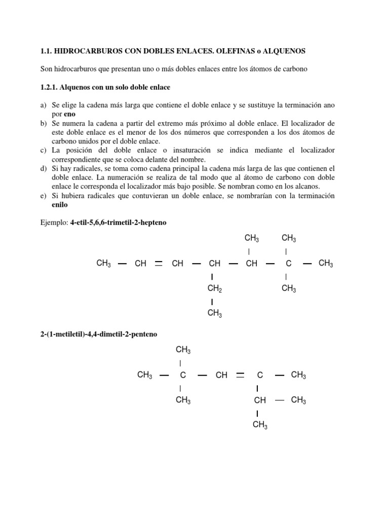 Hidrocarburos con Doble Enlace: Alquenos | PDF