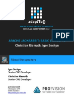 Adaptto2012 Apache Jackrabbit Basic Concepts Christian Riemath Igor Sechyn